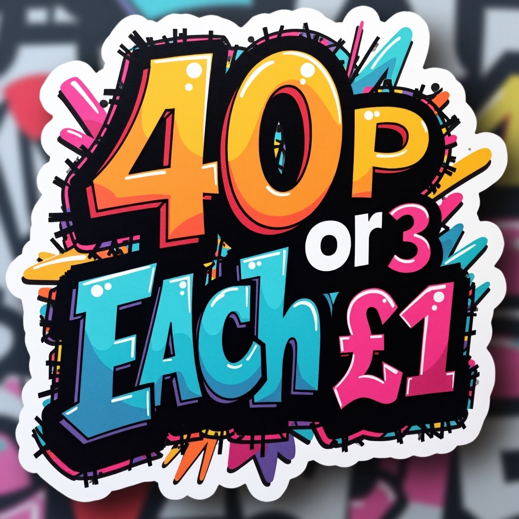 40p Each or 3 for £1