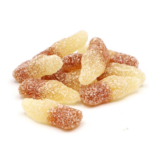 Classic mini fizzy cola bottle sweets coated in sour sugar with a chewy texture