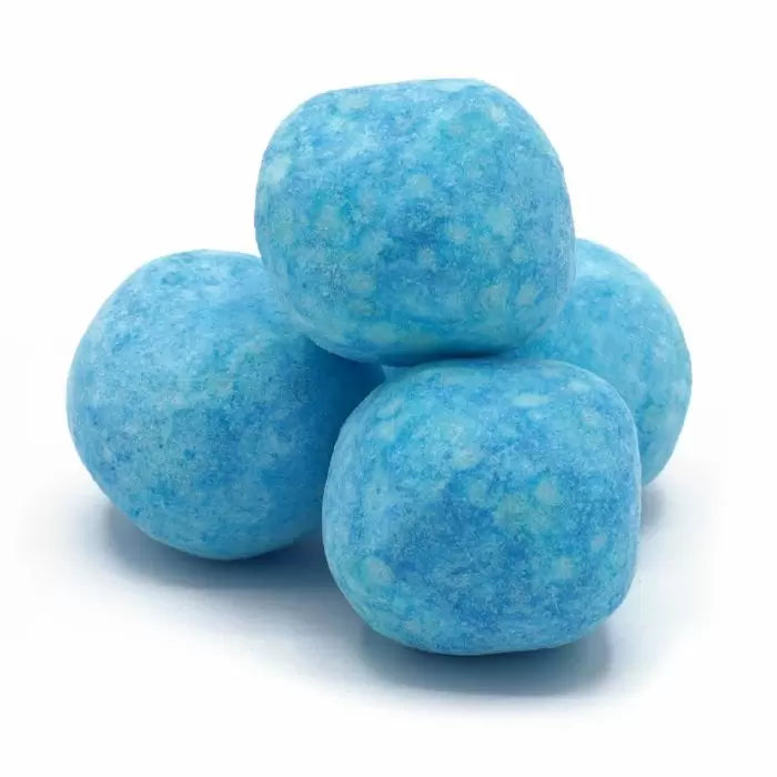Bright blue raspberry bon bons with a chewy centre and fruity flavour